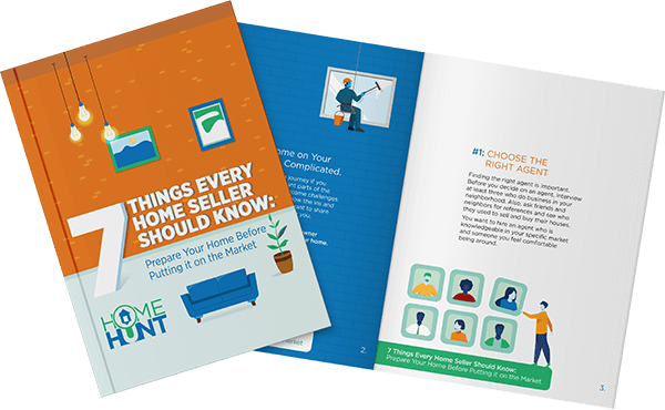 Mockup image for HomeHunt's '7 Things Every Home Seller Should Know' real estate eBook. Mockup image for HomeHunt's '7 Things Every Home Seller Should Know' real estate eBook.