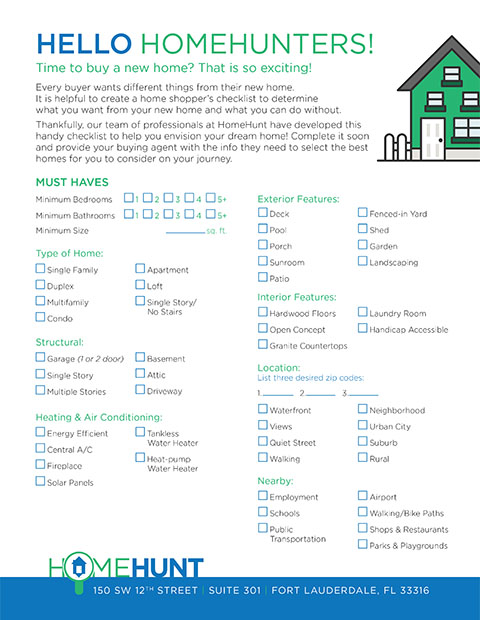 Cover image for HomeHunt's 'Home Buyer Checklist' real estate checklist.
