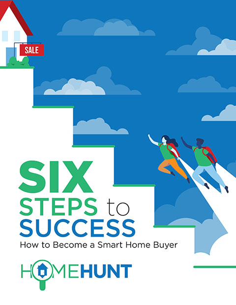 Cover image for HomeHunt's 'Six Steps to Success' real estate eBook.